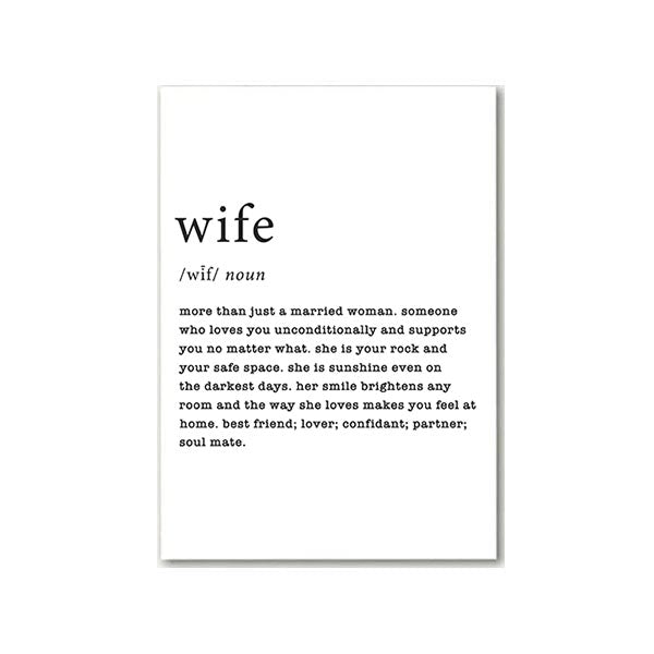 Greeting card with loving definition of 'wife' 
