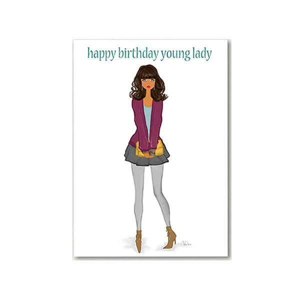 Young Lady Birthday Greeting Card