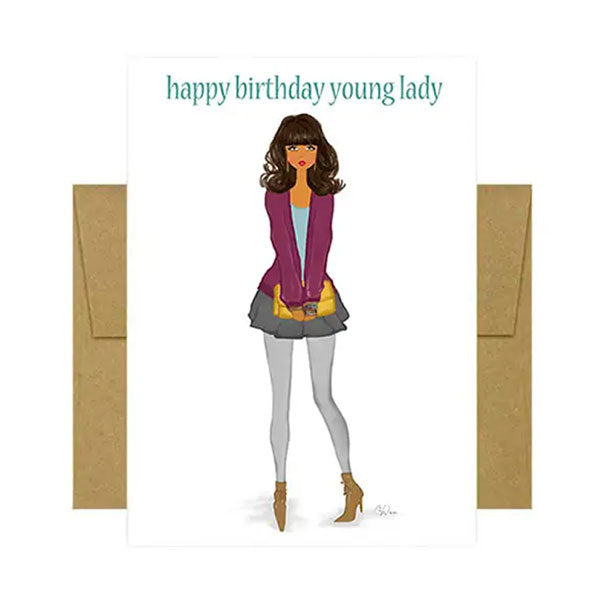 Young Lady Birthday Greeting Card