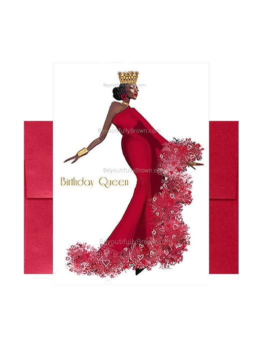 African American, Black, Multicultural Greeting Card, Birthday Queen
