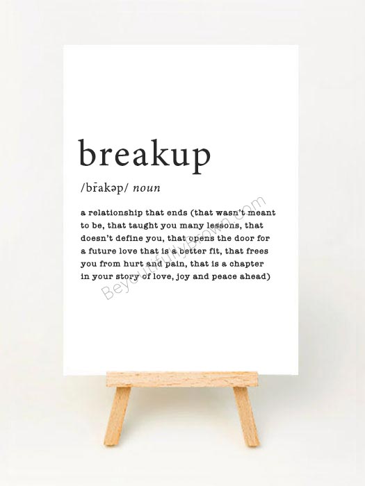 Breakup Definition Greeting Card - Love, Friendship, Valentine, Divorce