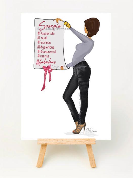 Multicultural, Ethnic, African American #Scorpio Birthday Card