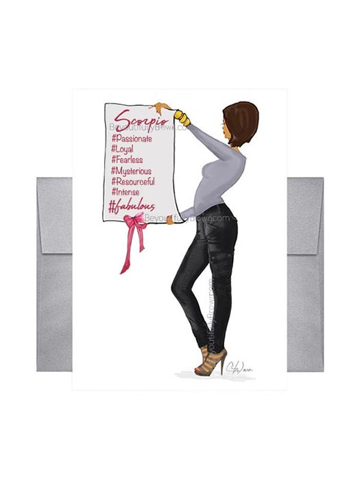 Multicultural, Ethnic, African American #Scorpio Greeting Card