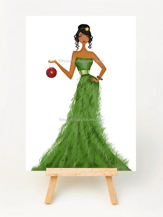 Holiday Style - Multicultural, African American, Black Christmas Card