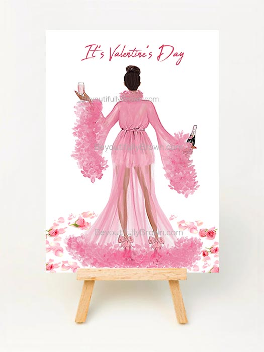 Multicultural, African American, Black It's Valentine's Day Card