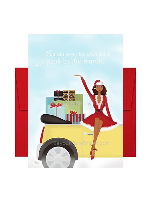 Junk in Trunk Multicultural, African American Christmas Holiday Card