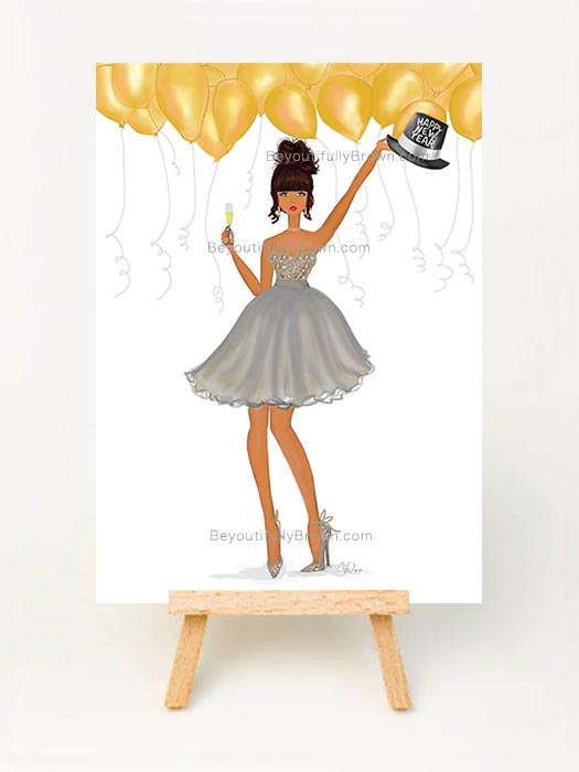 New Year Toast Card Set