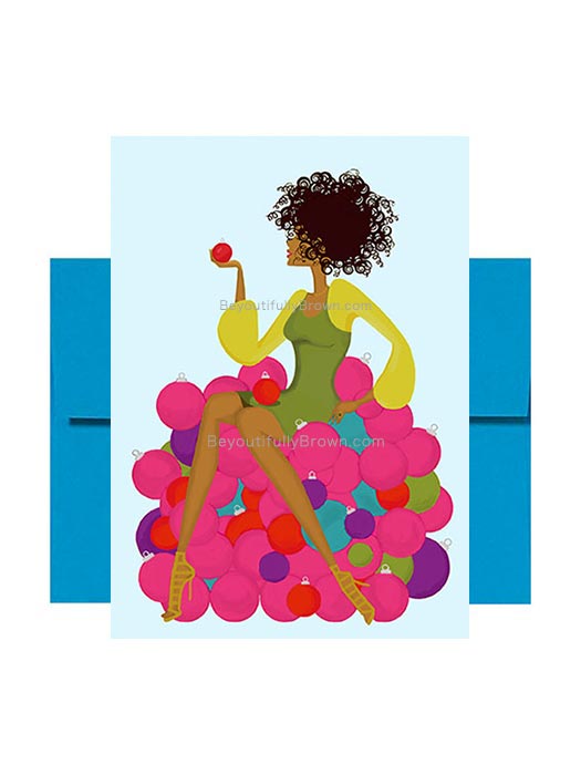 Ornamental - Multicultural, African American, Black Christmas Greeting Card