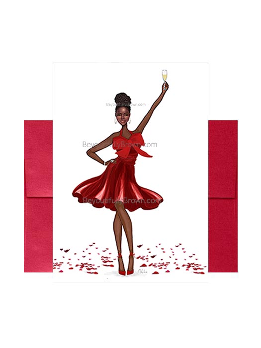 African American Toast to Us Valentine's Day Greeting Card