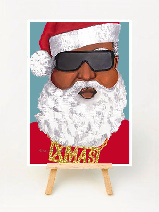 Xmas Santa - Multicultural, African American, Black Santa Card